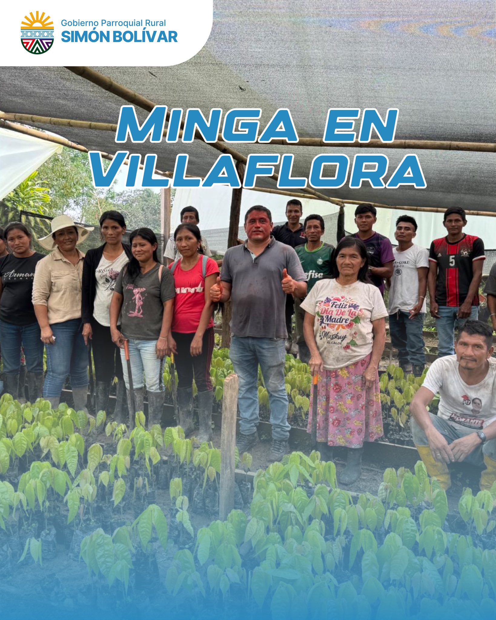 Minga en la comunidad Villaflora
