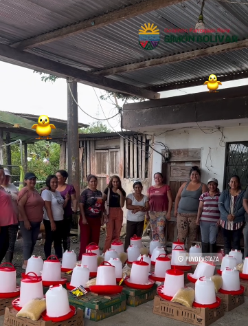 Entrega de Pollos en las Comunidades Paraíso y Oswaldo Hurtado